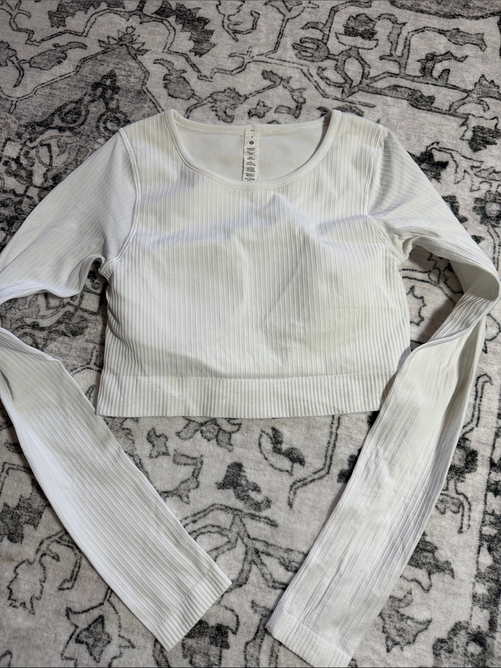 Lululemon ebb to street crop top White